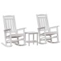 Silla mecedora de jardín 3 pcs 38 x 38 x 46cm Plástico