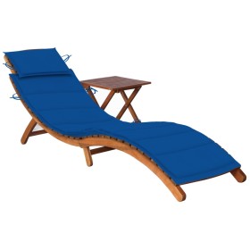 Gartenliege mit Tisch und Kissen aus massivem Akazienholz von vidaXL, Liegen - Ref: Foro24-3061597, Preis: 194,41 €, Rabatt: %
