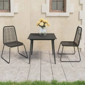 3-teiliges Garten-Ess-Set aus schwarzem PVC-Rattan von vidaXL, Gartensets - Ref: Foro24-3060112, Preis: 217,12 €, Rabatt: %