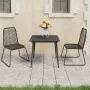 3-teiliges Garten-Ess-Set aus schwarzem PVC-Rattan von vidaXL, Gartensets - Ref: Foro24-3060112, Preis: 217,12 €, Rabatt: %