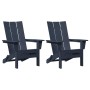 Muebles de lounge para jardín 2 pcs Azul Marino