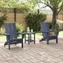 Muebles de lounge para jardín 2 pcs Azul Marino