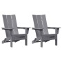 Muebles de lounge para jardín 2 pcs Gris Claro