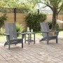 Muebles de lounge para jardín 2 pcs Gris Claro