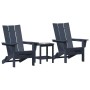 Muebles de lounge para jardín 3 pcs Azul Marino 38 x 38 x 46cm
