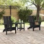Muebles de lounge para jardín 3 pcs Negro 38 x 38 x 46cm