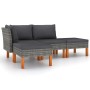 4-piece garden furniture set and gray synthetic rattan cushions by vidaXL, Garden sets - Ref: Foro24-3059709, Price: 249,65 €...