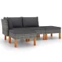 4-teiliges Gartenmöbel-Set und graue synthetische Rattankissen von vidaXL, Gartensets - Ref: Foro24-3059709, Preis: 263,05 €,...