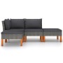 4-piece garden furniture set and gray synthetic rattan cushions by vidaXL, Garden sets - Ref: Foro24-3059709, Price: 249,65 €...