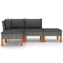4-teiliges Gartenmöbel-Set und graue synthetische Rattankissen von vidaXL, Gartensets - Ref: Foro24-3059709, Preis: 263,05 €,...