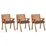 Dining garden chairs with cushions 3 pcs solid acacia wood by vidaXL, Garden chairs - Ref: Foro24-3060850, Price: 244,89 €, D...