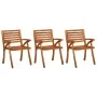 Dining garden chairs with cushions 3 pcs solid acacia wood by vidaXL, Garden chairs - Ref: Foro24-3060850, Price: 244,89 €, D...