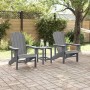 Muebles de lounge para jardín 2 pcs Gris Claro 74 x 82 x 90cm