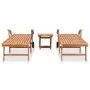 Tumbonas 2 uds con mesa madera maciza de teca de vidaXL, Tumbonas - Ref: Foro24-3051437, Precio: 544,85 €, Descuento: %