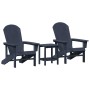 Muebles de lounge para jardín 3 pcs Azul Marino 38 x 38 x 46cm
