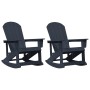Sillas mecedoras Adirondack 2 pcs Azul marino HDPE