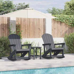 Sillas mecedoras Adirondack 2 pcs Gris claro HDPE