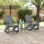 Sillas mecedoras Adirondack 2 pcs Gris claro HDPE