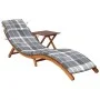 Tumbona de jardín con mesa y cojín madera maciza de acacia de vidaXL, Tumbonas - Ref: Foro24-3061601, Precio: 202,53 €, Descu...