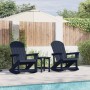 Conjunto de Sofás de Jardín 3 pcs Azul marino HDPE