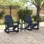 Conjunto de Sofás de Jardín 3 pcs Azul marino HDPE