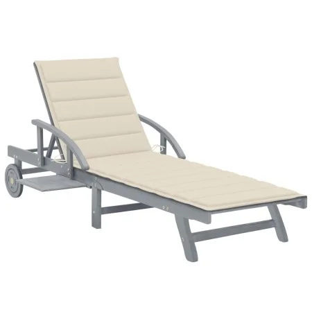 Garden sun lounger with solid acacia wood cushion. by vidaXL, Loungers - Ref: Foro24-3061331, Price: 206,66 €, Discount: %