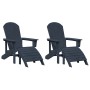 Muebles de lounge para jardín 2 pcs Azul Marino 74 x 82 x 90cm