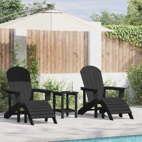 Muebles de lounge para jardín 2 pcs Negro 74 x 82 x 90cm