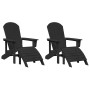 Muebles de lounge para jardín 2 pcs Negro 74 x 82 x 90cm