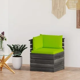 Corner sofa made of garden pallets with pine wood cushions by vidaXL, Modular outdoor sofas - Ref: Foro24-3061658, Price: 113...