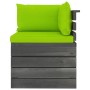 Ecksofa aus Gartenpaletten mit Kissen aus Kiefernholz von vidaXL, Modulare Sofas für den Außenbereich - Ref: Foro24-3061658, ...
