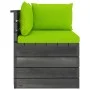 Corner sofa made of garden pallets with pine wood cushions by vidaXL, Modular outdoor sofas - Ref: Foro24-3061658, Price: 113...