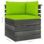 Corner sofa made of garden pallets with pine wood cushions by vidaXL, Modular outdoor sofas - Ref: Foro24-3061658, Price: 113...