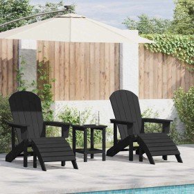 Muebles de lounge para jardín 3 pcs Negro 38 x 38 x 46cm