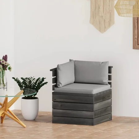 Corner pallet garden sofa with pine wood cushions by vidaXL, Modular outdoor sofas - Ref: Foro24-3061648, Price: 112,57 €, Di...