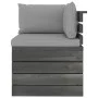 Corner pallet garden sofa with pine wood cushions by vidaXL, Modular outdoor sofas - Ref: Foro24-3061648, Price: 112,57 €, Di...