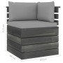 Gartenpaletten-Ecksofa mit Kissen aus Zirbenholz von vidaXL, Modulare Sofas für den Außenbereich - Ref: Foro24-3061648, Preis...