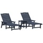 Muebles de lounge para jardín 3 pcs Azul Marino 38 x 38 x 46cm