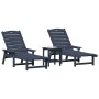 Muebles de lounge para jardín 3 pcs Azul Marino 38 x 38 x 46cm