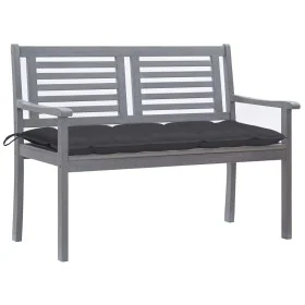 2-seater garden bench in gray eucalyptus wood and 120 cm cushion by vidaXL, garden benches - Ref: Foro24-3061038, Price: 192,...