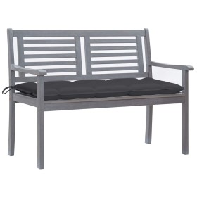 2-Sitzer-Gartenbank aus grauem Eukalyptusholz und 120 cm Kissen von vidaXL, Gartenbänke - Ref: Foro24-3061038, Preis: 192,62 ...