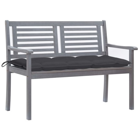 2-seater garden bench in gray eucalyptus wood and 120 cm cushion by vidaXL, garden benches - Ref: Foro24-3061038, Price: 192,...
