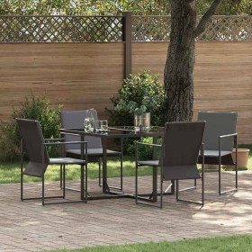 Conjunto de Comedor de Jardín 5 pcs Negro Acero en Conjuntos de jardín | Comprar online en Foro24