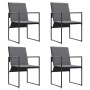 Conjunto de Comedor de Jardín 5 pcs Negro Acero