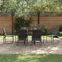 Conjunto de Comedor de Jardín 7 pcs Negro Acero