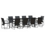 Conjunto de Comedor de Jardín 11 pcs Negro Acero