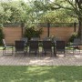 Conjunto de Comedor de Jardín 11 pcs Negro Acero