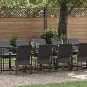 Conjunto de Comedor de Jardín 13 pcs Negro Acero