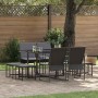 Conjunto de Comedor de Jardín 9 pcs Negro Acero