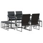 Conjunto de Comedor de Jardín 9 pcs Negro Acero